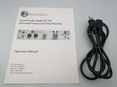 Summit Audio TD-100 Tube Instrument Preamp and Direct Box Summit Audio TD-100 Tube Instrument Preamp and Direct Box