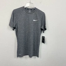 Nike Swim Heather Gray Short Sleeve Hydroguard Rash Guard Tee Mens Small NEW