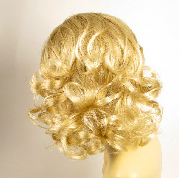 Perruque Headband Courte Bouclée Blond Doré Très Clair - Référence EMA 24BT613