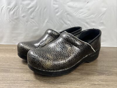 Dansko Slip Resistant Work Shoes 39W US Textured Black Silver  Marbled