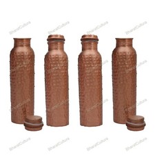Gaufrées Inde Ayurveda Yoga Joint Gratuit 4 Pcs Cuivre Eau Gourde Santé Avantage