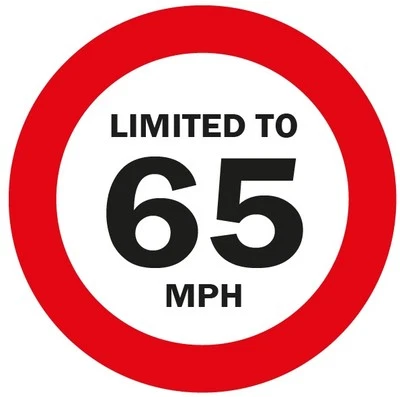 LIMITED TO 65MPH Vehicle speed restriction sticker VAN WAGON 120 x 120mm