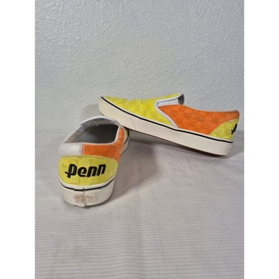 Vans x Penn ComfyCush Slip-On Yellow/Orange Checkerboard Suede Mens 9.5 721356