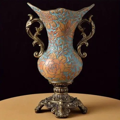 Viktorianische kreative RUSTIKALE TÜRKISE Keramik Deko Vase 40 cm