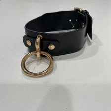 Mariemur Sabi Leather Collar In Black S/M