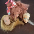 3 Vintage Barbie Heads for Restoration