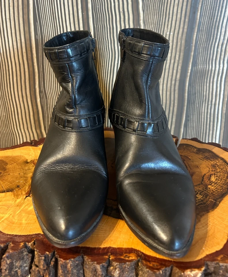 Vintage Women's Wild Pair Brazillian Cowboy Boot Black Heel Plate Western Sz 9D - Image 2 of 4