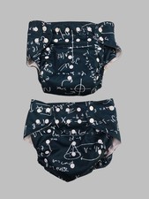 Alvababy Reusable Cloth Diapers Green Mathematics Print One Size