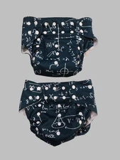 Alvababy Reusable Cloth Diapers Green Mathematics Print One Size