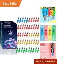 50pcs Tattoo Cartridge Needles Mix Size Round Shader Magnums for Tattoo Pen