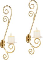 Wandkerzenhalter Metall 2Er Set Gold Teelichthalter Deko Schlafzimmer
