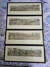 Antique Set Of 4 English Fox Hunting Scenes Framed Henry Alken Aquatinted Art