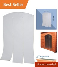 Clear Weather-Resistant Vinyl Dog Door Flap for Wooden Houses 12.6 x 17.7 in