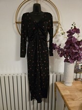 Dorothy Pekins Black  Midi Shirt Dress Size 14