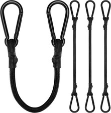 Spanngummi mit Karabiner, Expander mit Karabinerhaken 30cm, Gepäckspanner schwar