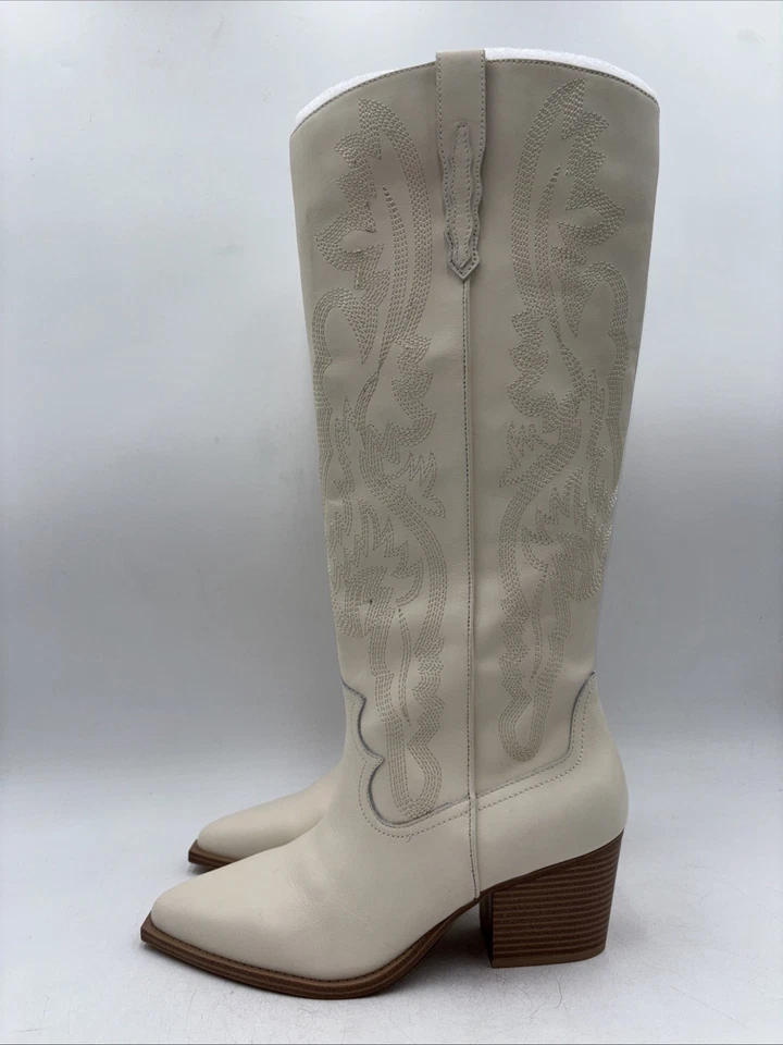 Crown 复古 Sila 2 西部靴女式象牙色 10 M 码 — 第 3/4 张图片