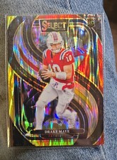 2024 Panini Select - Premier Level Drake Maye #113 Red & Yellow Shock Prizm (RC)