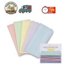 Elegant 5-Piece Cotton Handkerchief Collection with Stripe Edges - Candy Colors