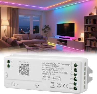 2.4G WIFI DR04W Spi Rgbw Controller Tuya App Smart Life Google Home