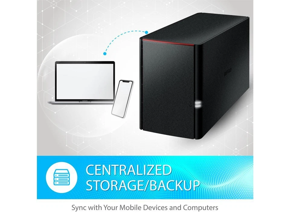 BUFFALO LinkStation 220 2-Bay Personal Cloud Network Storage 12TB (2x6TB) with H - Image 4 of 4