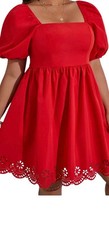 Shein 3xl Red Puff Sleve Dress