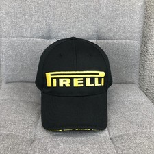 Pirelli Hat Cap Strap Back One Size Black Mens Racing Logo Baseball Twill Casual