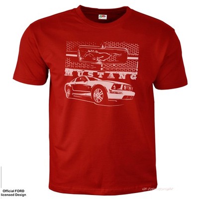 FORD MUSTANG T-Shirt licensed Design US-Car classic Garage Auto Motiv *0021 rot