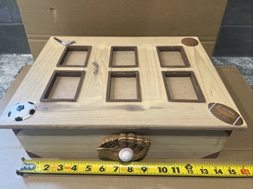 Sports Card Custom Wooden Storage Box 14 1/2x 11 X 4 1/2.
