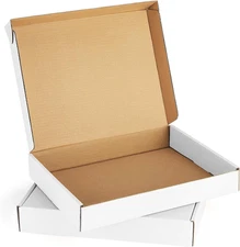 Eupako 13X10X2" White Shipping Boxes Corrugated Box Mailers 20 Pack Cardboard 