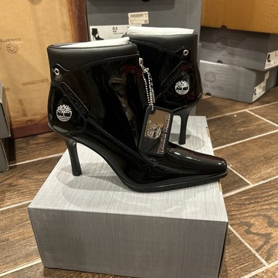Timberland Veneda Carter heel black zip up patent leather Womens