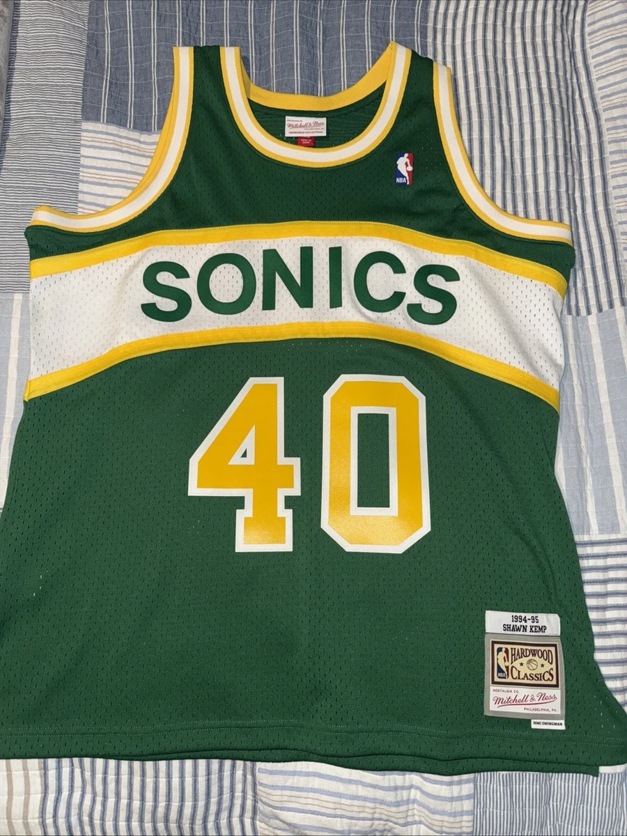 Maillot Mitchell & Ness Shawn Kemp All Star - Sonics Seattle - Taille L - Vintage Look Rétro