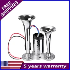 Car Electric Air Horn For Trucks RV Car Boat 12V Super Loud Dual Trumpet