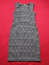 CALVIN KLEIN Sheath Dress 8 Sleeveless Black Gray Office Formal Professional