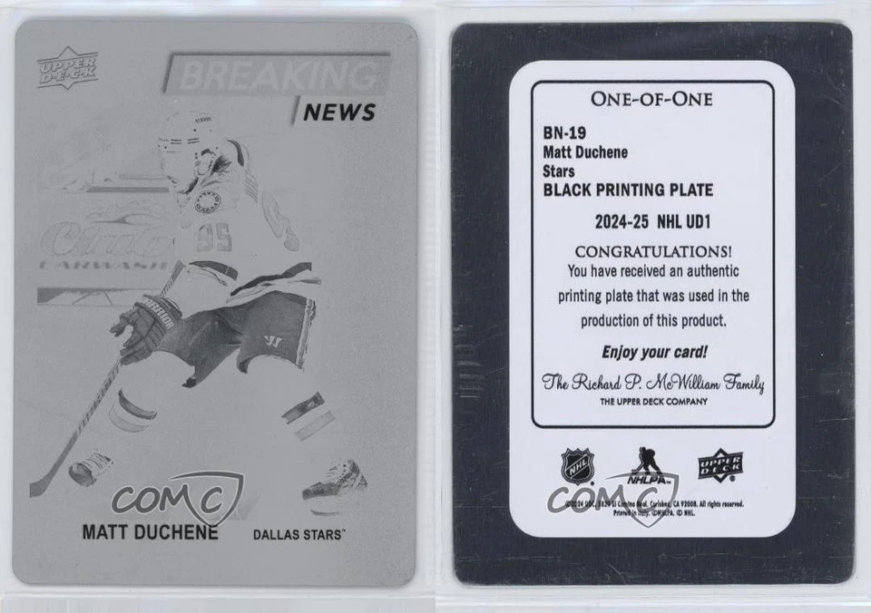 2024-25 Series 1 Breaking News Printing Plate Black 1/1 Matt Duchene #BN-19 1hz3 - Image 3 of 3