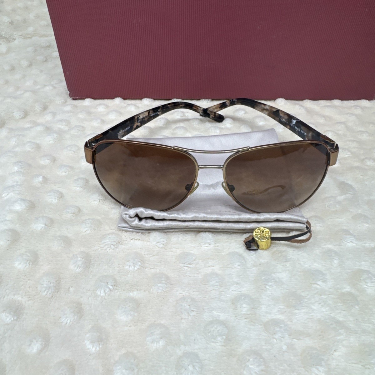 TORY BURCH Aviator GOLD METAL LOGO Sunglasses / Eye Glasses  display picture 1