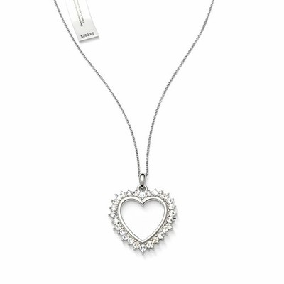 Karizia SPA 925 Sterling Silber 1/10 ct Diamant Herz Anhänger Halskette Italy