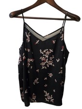 APT 9 XLarge Black Camisole Floral With Mesh Type Accent Work Business Casual