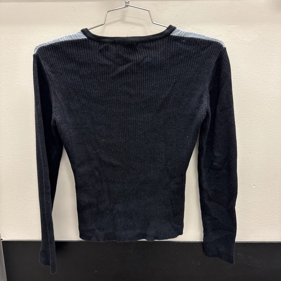 Camisa De Colección Años 90 Rayas Azul Asfalto Patinadora Niña EE. UU. Y2K Algodón Manga Larga Foto 4 de 4