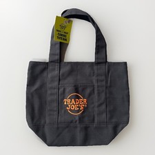 NWT Trader Joes Mini Canvas Tote Bag  BLACK