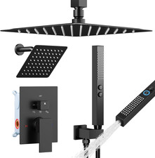 Shower System Shower Faucet Set, 6" 12" Ceiling Mount Dual Rain Shower Head Set