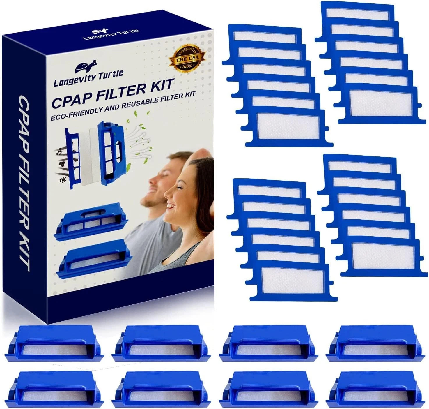 32-Pcs CPAP Filter Kit for Philips DreamStation 1 Includes 8 Pollen & 24 Ultra-