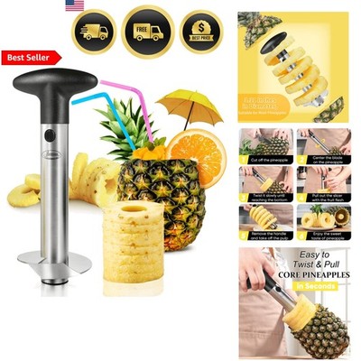 Pineapple Corer Stainless Steel Easy to Use Kitchen Tool Black