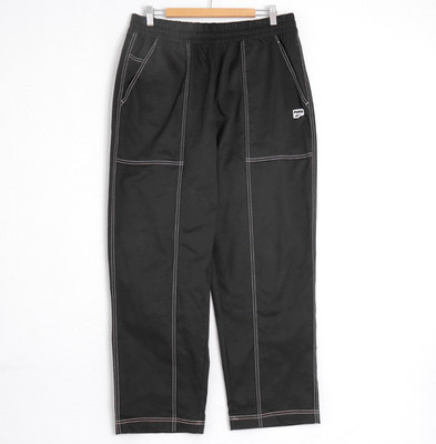 Puma Mens Pants Size L Black 'Downtown' Twill Cotton Athletic Athleisure Bottoms
