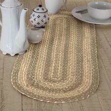 Table Runner Cobblestone Jute Farmhouse 13x36 Oval Kitchen Decor VHC Brands