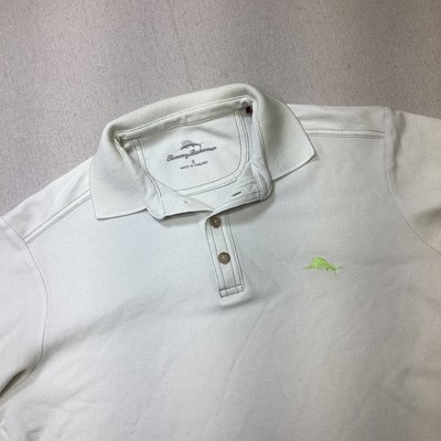 Tommy Bahama Polo Shirt Men Size Small Short Sleeve 1/4 Button Collar Logo