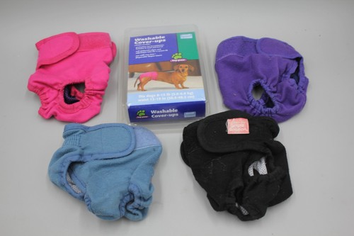 Lot of 3 Female Dog Diapers Cat Soft Leak Proof Washable Reusable Small Used/New