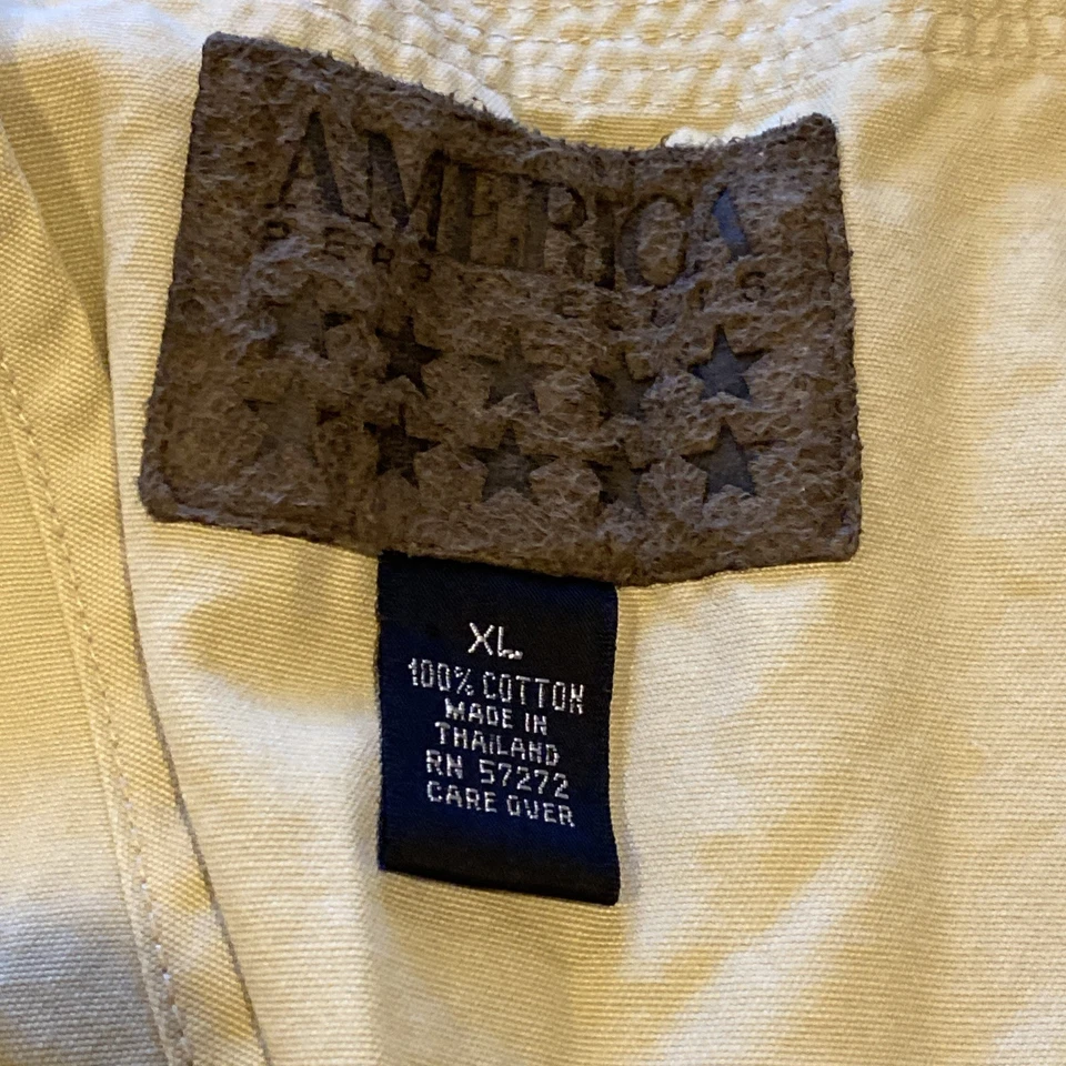 America Perry Ellis Vintage mens Fishing photography Vest Khaki XL Safari - Image 3 of 4