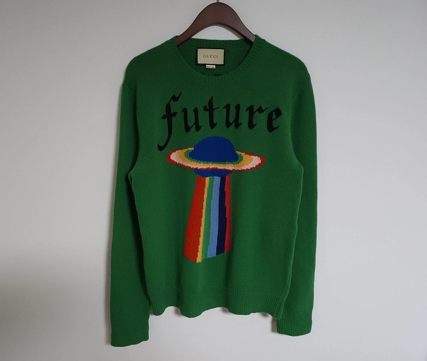 Gucci maglia UFO verde 474695 X5T52 115531963