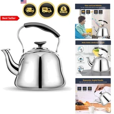 Stainless Steel Tea Kettle Whistling 2L Stovetop Teapot Heat-resistant Handle