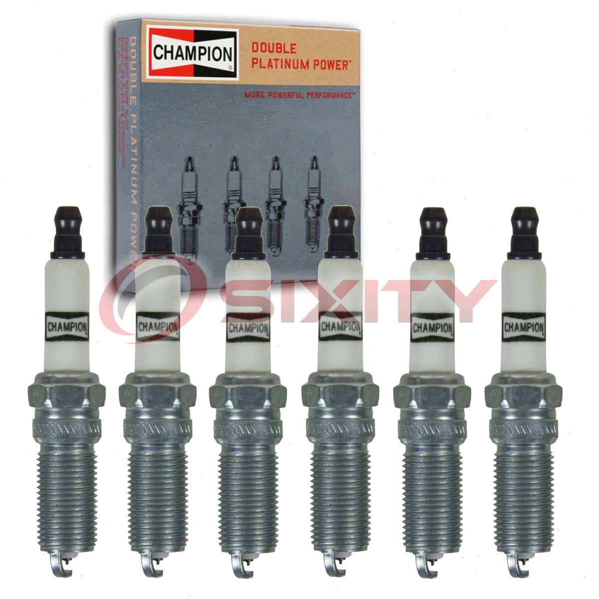 6 pc Champion Double Platinum Spark Plugs for 2013-2019 Ford Police vw